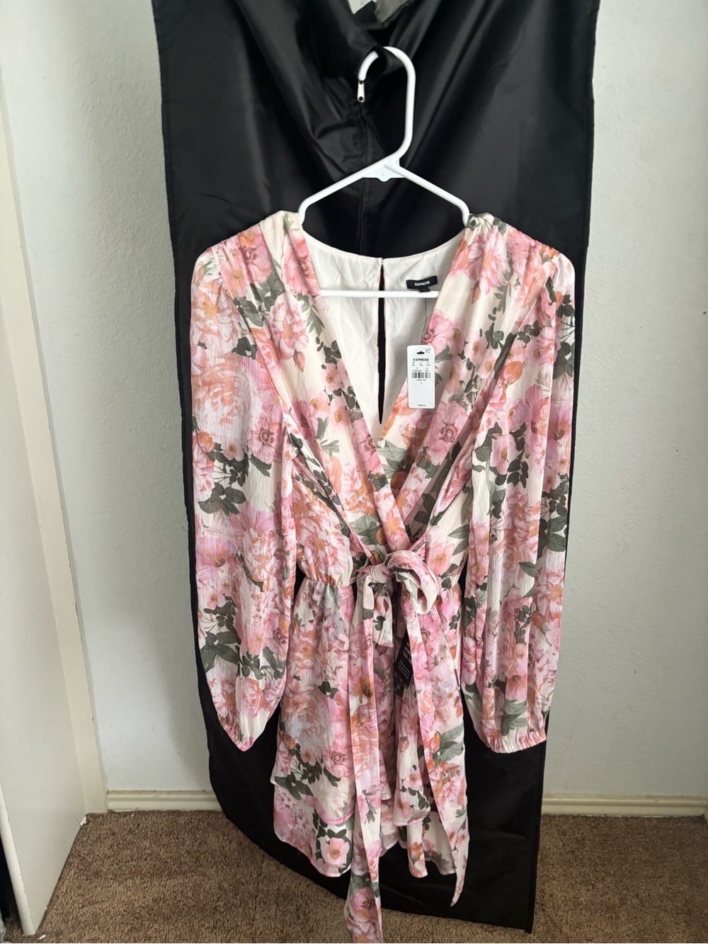 Express Pink Floral Wrap Skort